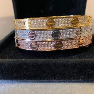 3 Row Crystal Love Bracelet