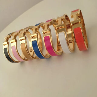 H Shaped Bracelets- 18K Gold Plated- OS