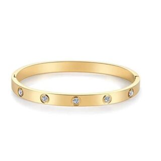 Classic Stylish Love Bracelets with CZ Stones/18K Gold Plated