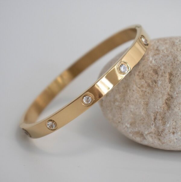 Classic Stylish Love Bracelets with CZ Stones/18K Gold Plated - Image 6