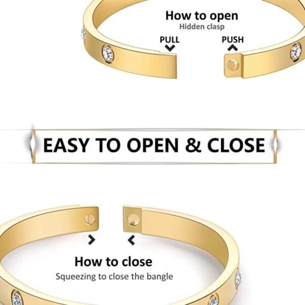 Classic Stylish Love Bracelets with CZ Stones/18K Gold Plated - Image 5