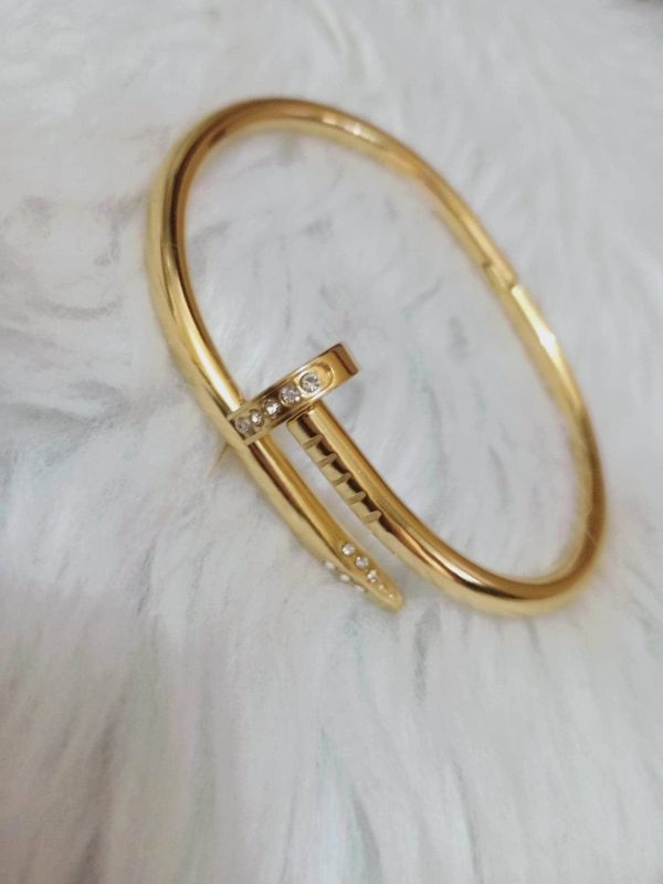 Stylish Nail Bangles with CZ stones - Image 2