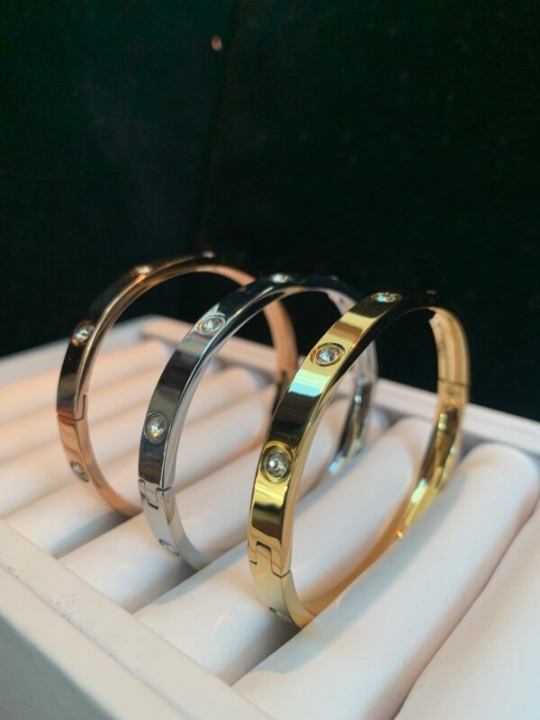Classic Stylish Love Bracelets with CZ Stones/18K Gold Plated - Image 8