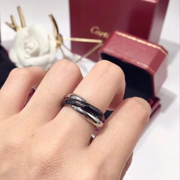 Love Ring Black & WhiteGold- 3 band twisted